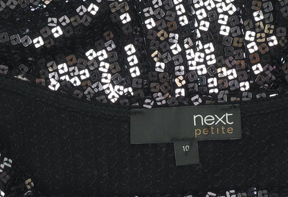 Next Women’s Petite Black Sequin Bodycon Party Dress UK 10