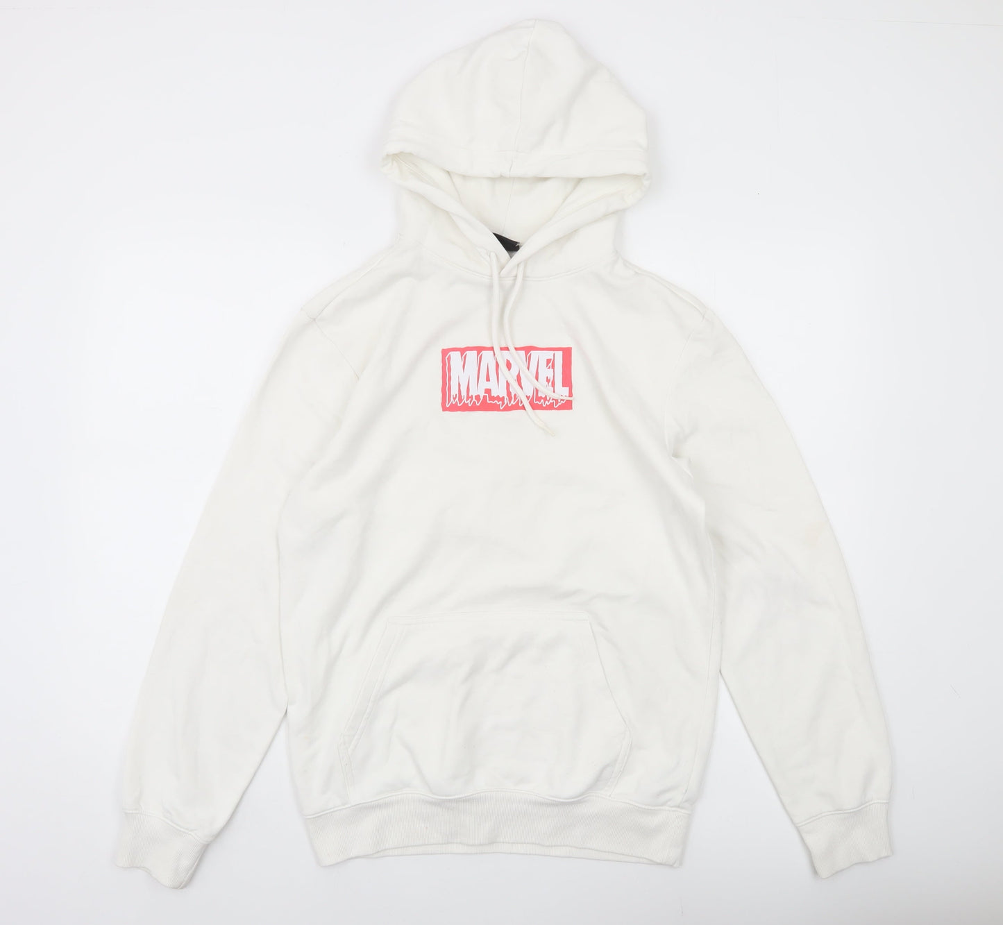 H&M Marvel Men’s White XS Pullover Hoodie Graphic Logo