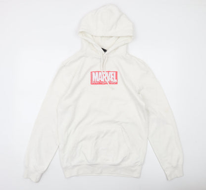 H&M Marvel Men’s White XS Pullover Hoodie Graphic Logo