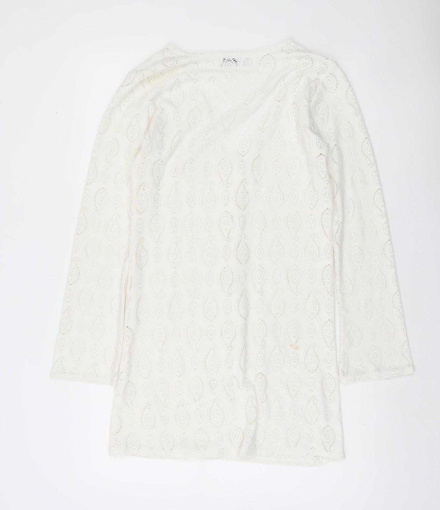 Internacionale Women White Paisley Crochet Swimwear Cover Up M