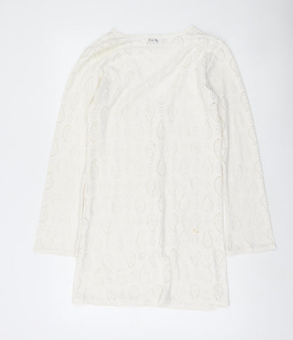 Internacionale Women White Paisley Crochet Swimwear Cover Up M