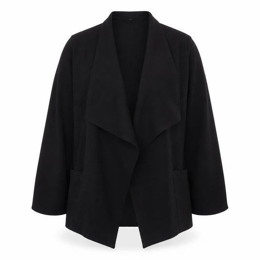 Wallis Women’s Black Jacket Size 14 Mid-Length Open Front Classic Style