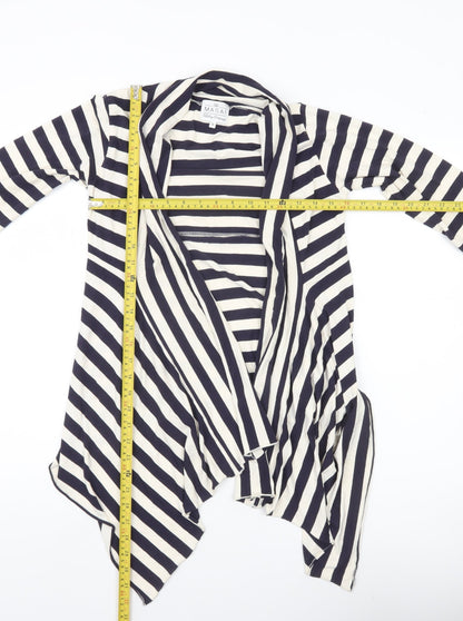 Masai Women Black White Striped Jersey Jacket Size S Relaxed Fit
