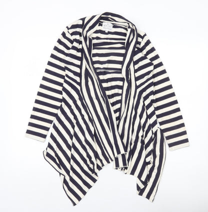 Masai Women Black White Striped Jersey Jacket Size S Relaxed Fit