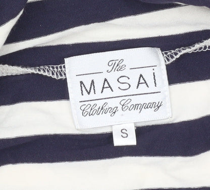 Masai Women Black White Striped Jersey Jacket Size S Relaxed Fit