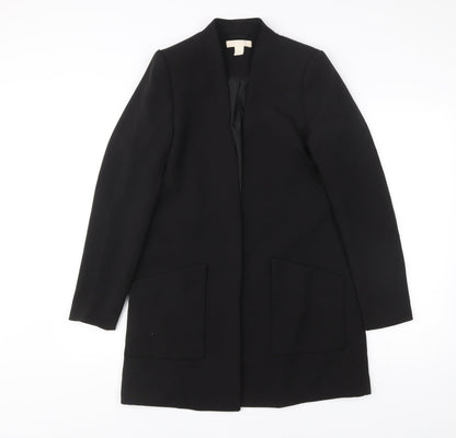 H&M Women’s Black Mid-Length Overcoat Size 8 Polyester Blend