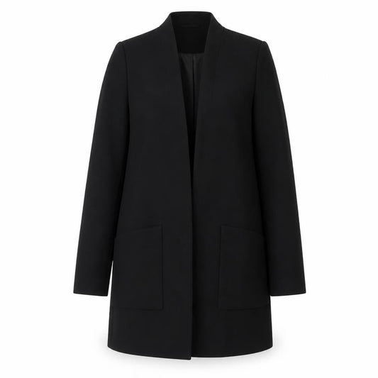 H&M Women’s Black Mid-Length Overcoat Size 8 Polyester Blend
