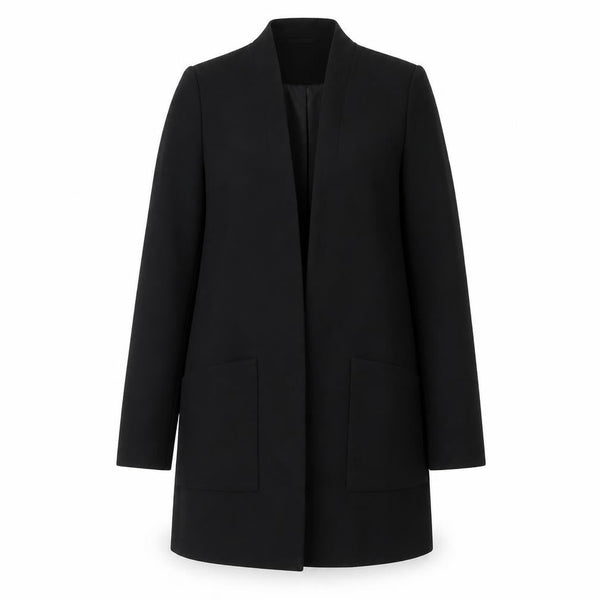 H&M Women’s Black Mid-Length Overcoat Size 8 Polyester Blend