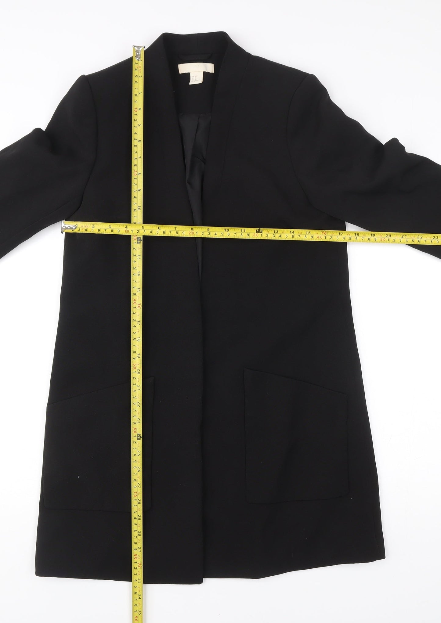 H&M Women’s Black Mid-Length Overcoat Size 8 Polyester Blend