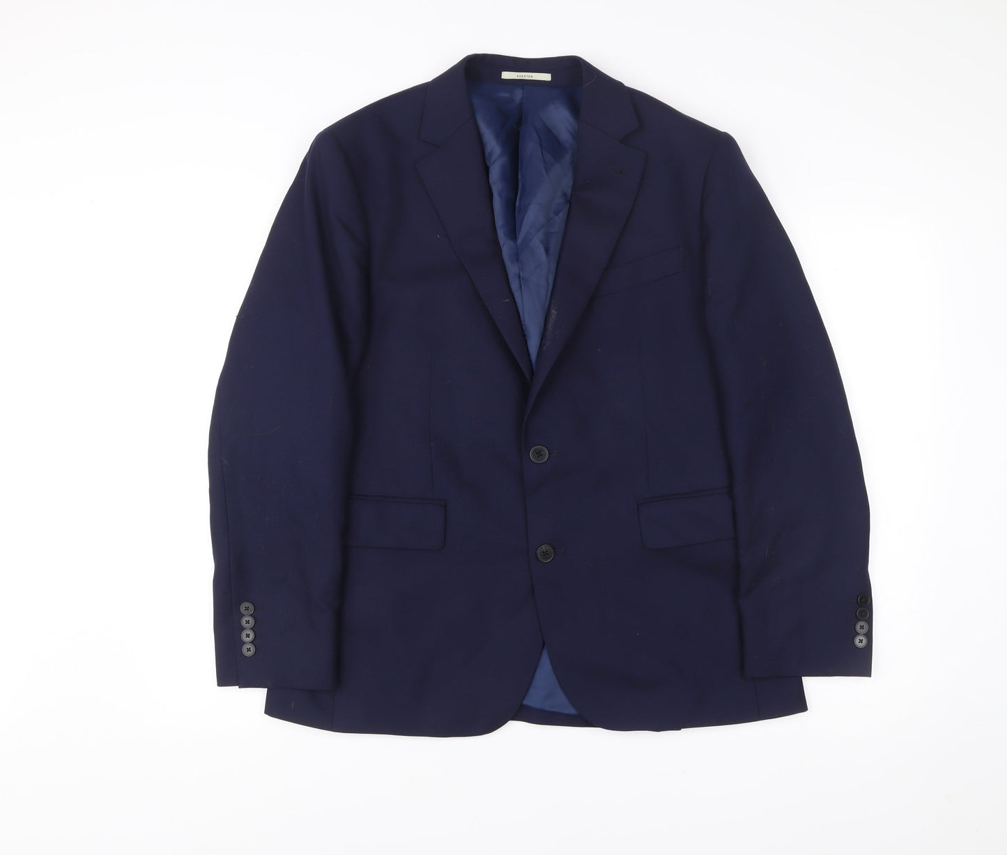 Chester Barrie Men’s Blue 40R Wool Single-Breasted Blazer Jacket