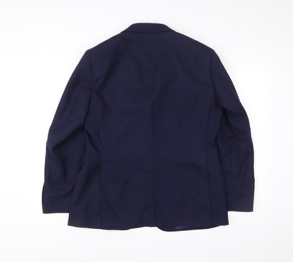 Chester Barrie Men’s Blue 40R Wool Single-Breasted Blazer Jacket
