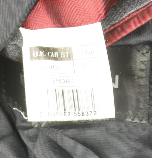 City Survival Men’s Black Pinstripe 40R Suit Jacket Wool Blend