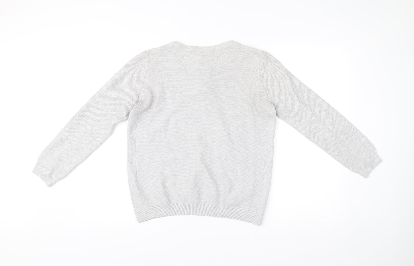 Dorothy Perkins Women’s Grey V-Neck Cotton Jumper Size 12