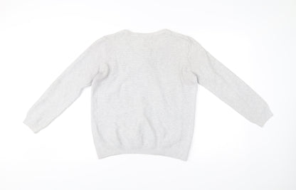 Dorothy Perkins Women’s Grey V-Neck Cotton Jumper Size 12