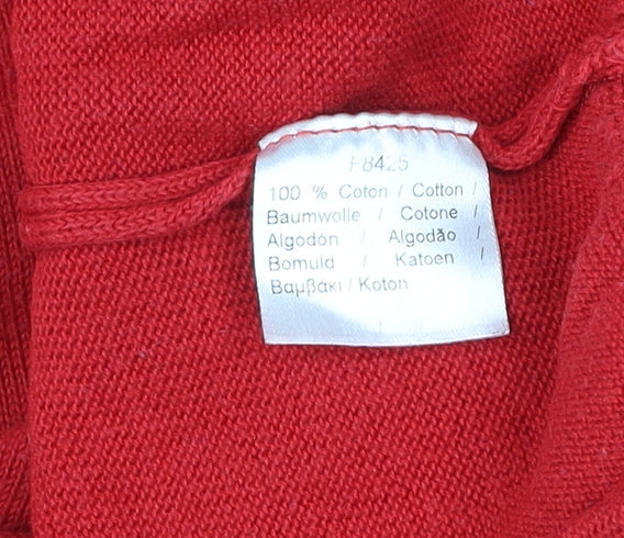Lacoste Men Red Cotton Crew Neck Pullover Jumper Size M