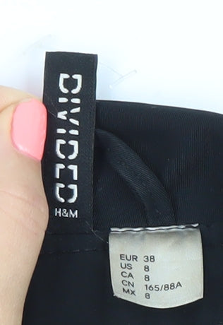 H&M Divided Womens Black Bomber Jacket Size 12 Polyester Casual