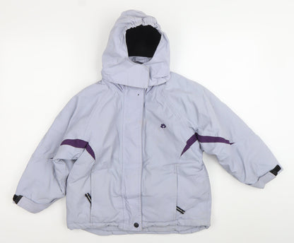 Nevisport Girls Grey Ski Jacket 6 Years Waterproof Hooded Winter Coat