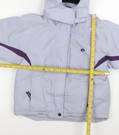 Nevisport Girls Grey Ski Jacket 6 Years Waterproof Hooded Winter Coat