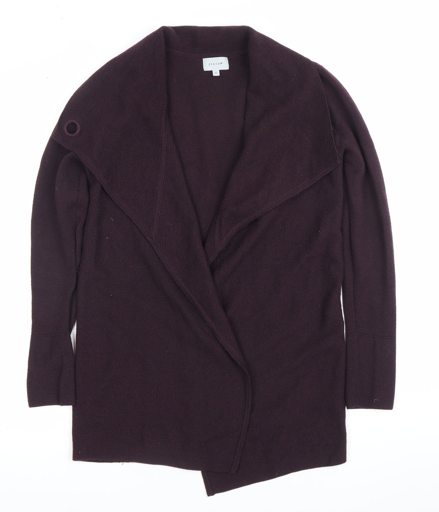 Jigsaw Womens Purple Wool Cardigan XS Long Sleeve V-Neck
