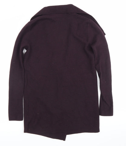 Jigsaw Womens Purple Wool Cardigan XS Long Sleeve V-Neck