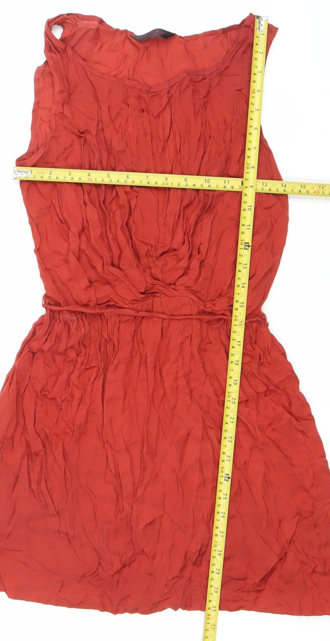 One Step Beyond Women’s Red One Shoulder Ruched A-Line Dress Size 10
