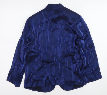 Eastex Women’s Blue Size 10 Floral Shawl Collar Suit Jacket