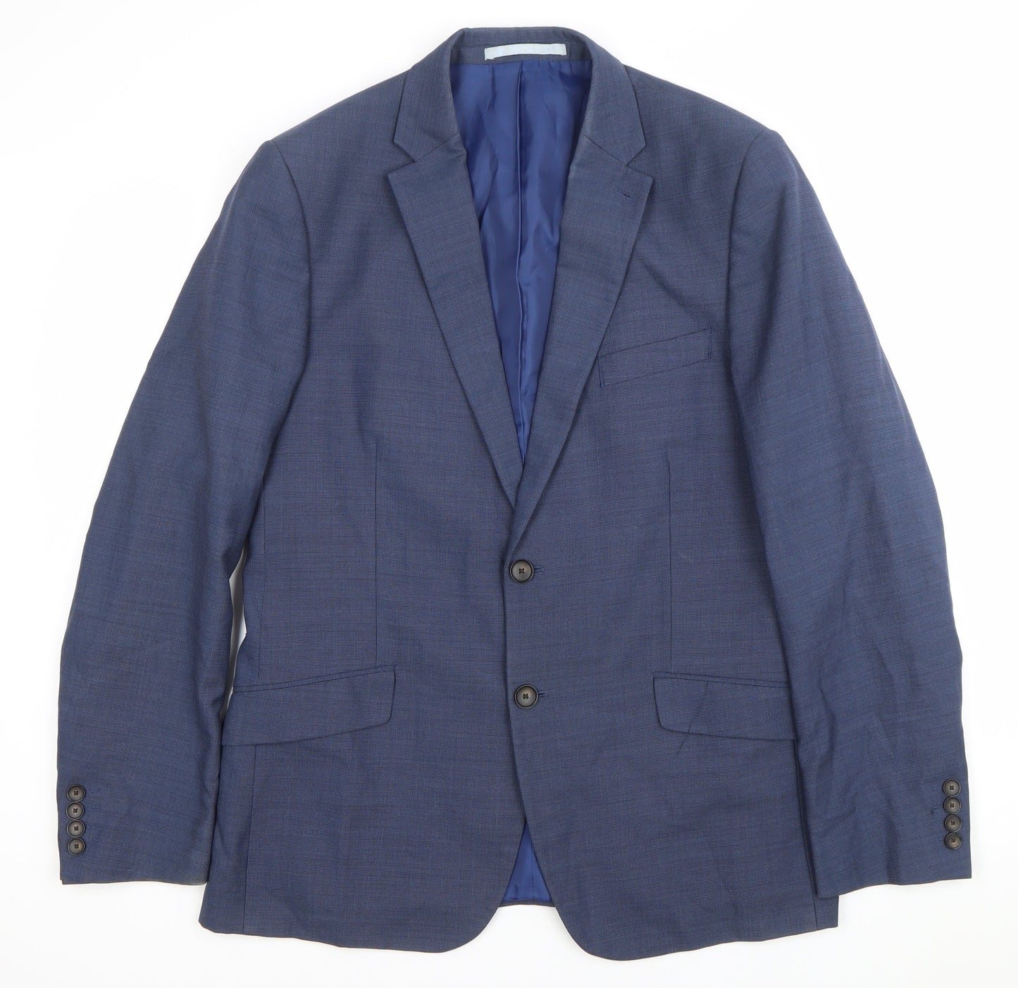 Marks and Spencer Men’s Blue Wool Blend Suit Jacket 40in Chest M