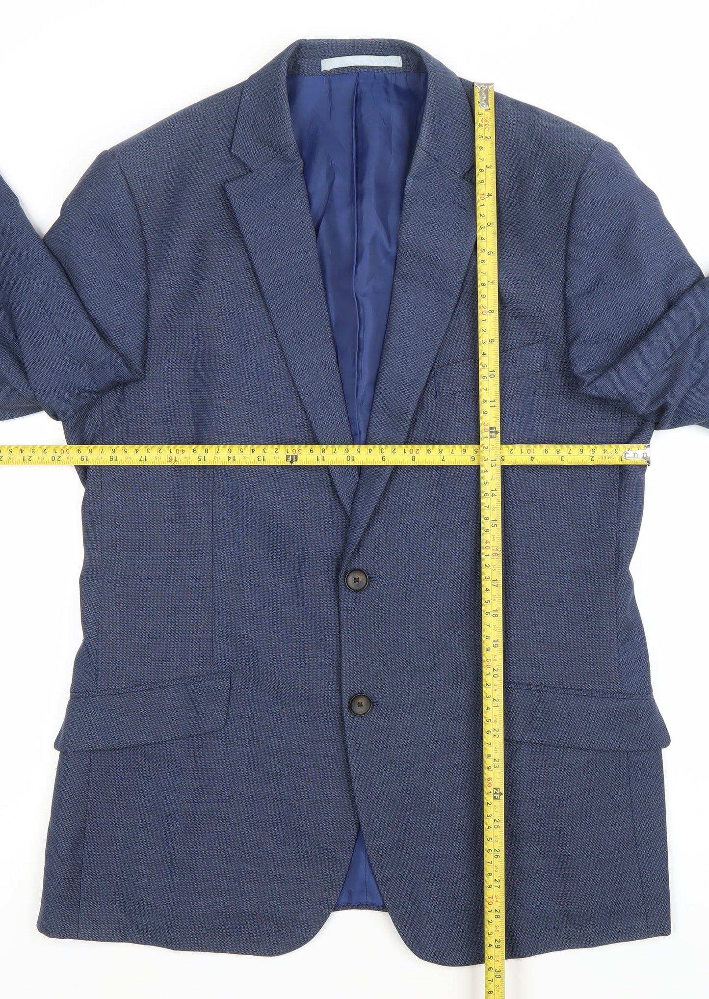 Marks and Spencer Men’s Blue Wool Blend Suit Jacket 40in Chest M