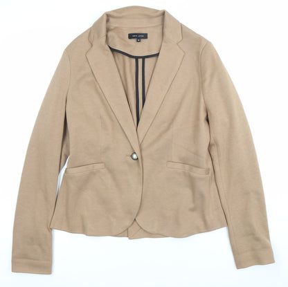New Look Women Beige Blazer Jacket UK 12 Single Breasted Workwear