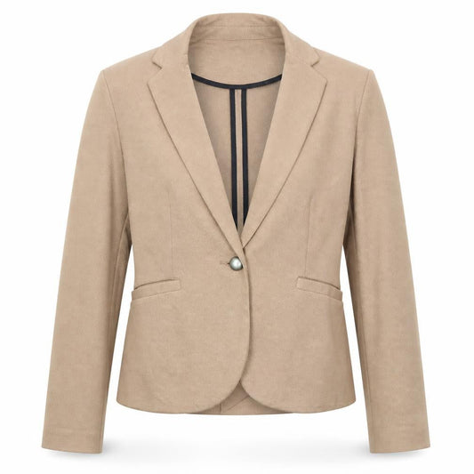 New Look Women Beige Blazer Jacket UK 12 Single Breasted Workwear