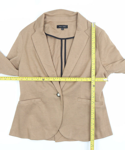 New Look Women Beige Blazer Jacket UK 12 Single Breasted Workwear