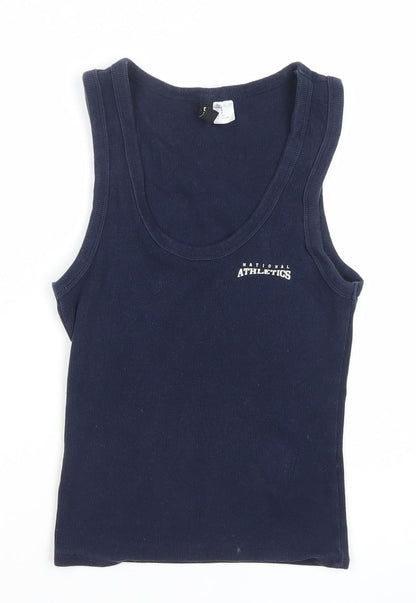 H&M Divided Women’s Blue Tank Top Size 8 Slim Fit Cotton
