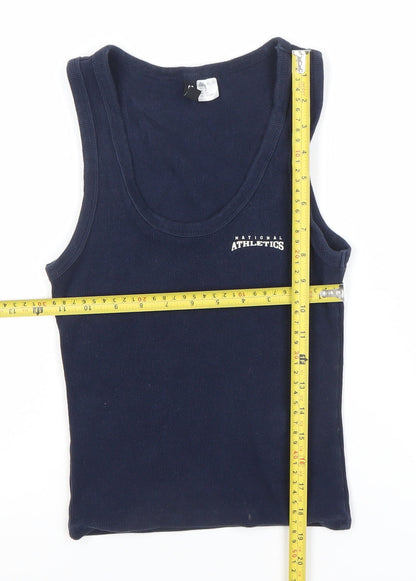 H&M Divided Women’s Blue Tank Top Size 8 Slim Fit Cotton
