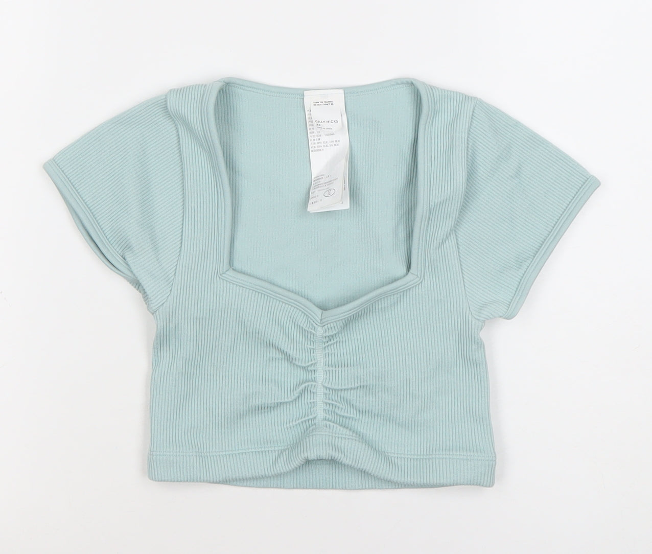 Gilly Hicks Women’s Blue XS Cropped Slim Fit Activewear T-Shirt