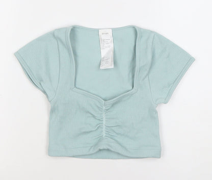 Gilly Hicks Women’s Blue XS Cropped Slim Fit Activewear T-Shirt