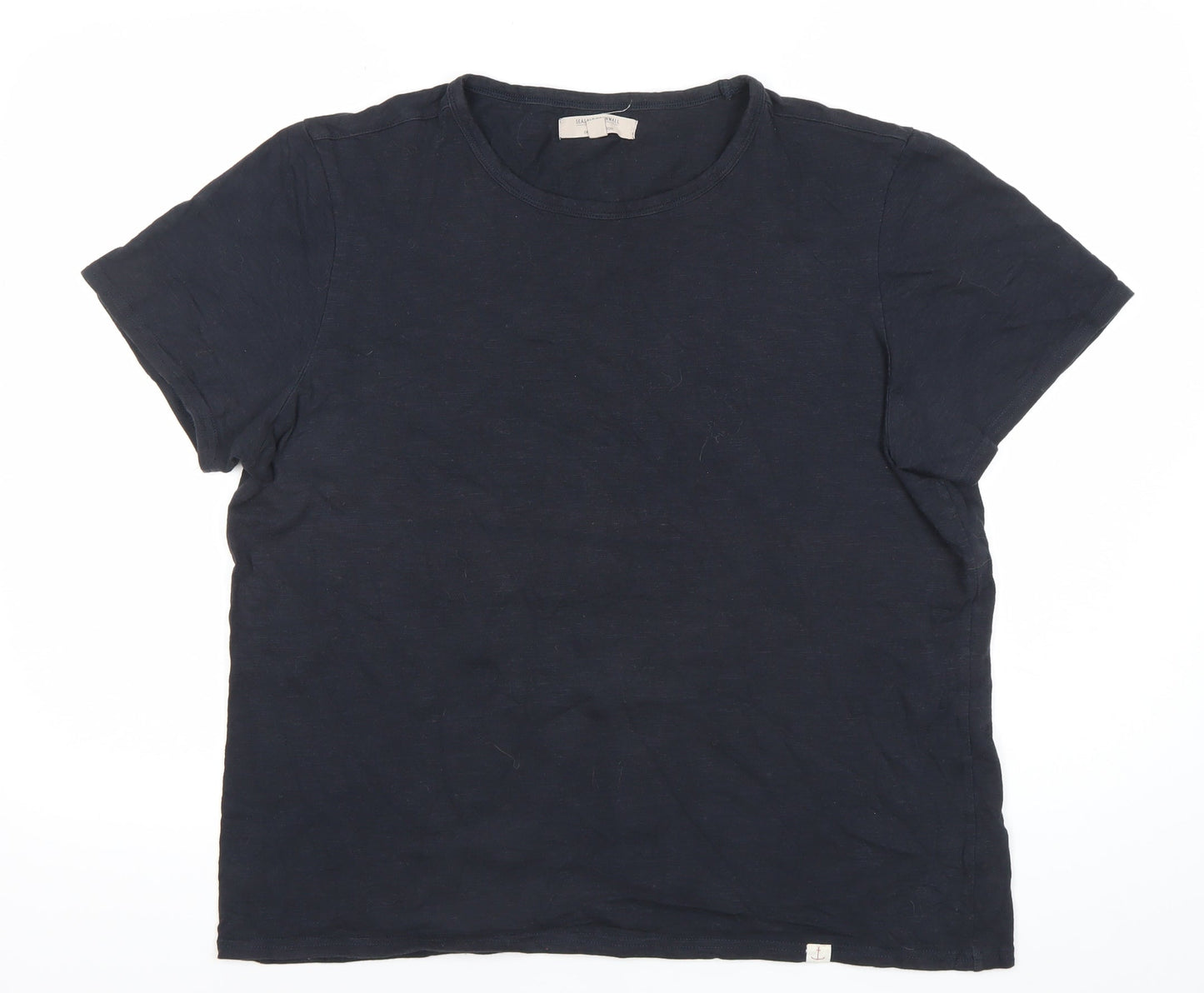 Seasalt Cornwall Men's Black L Organic Cotton Crew Neck T-Shirt