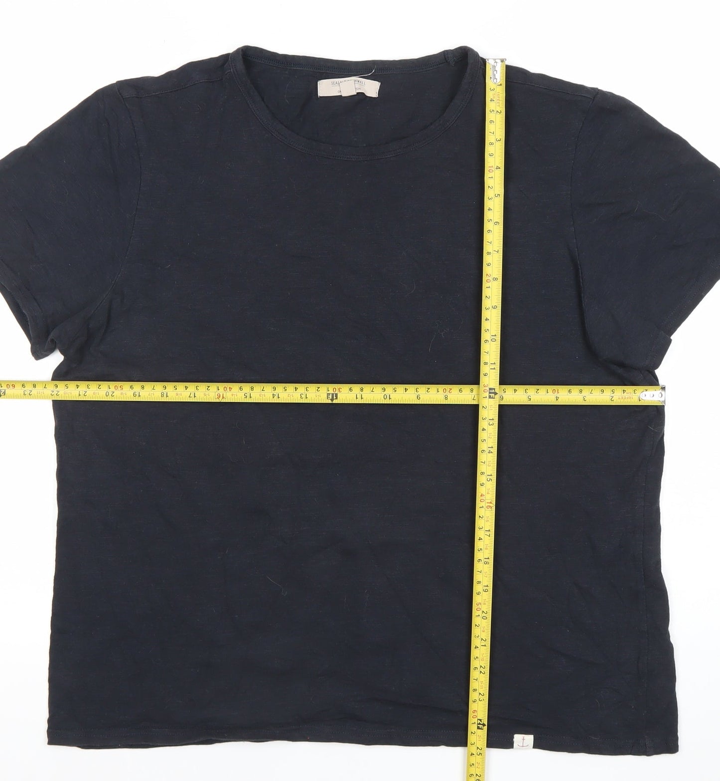 Seasalt Cornwall Men's Black L Organic Cotton Crew Neck T-Shirt