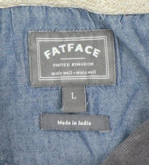FatFace Men's Grey Striped Polo Shirt Size L Cotton Casual