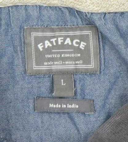 FatFace Men's Grey Striped Polo Shirt Size L Cotton Casual