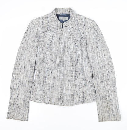 Marks and Spencer Women Grey Bouclé Blazer Jacket Size 10