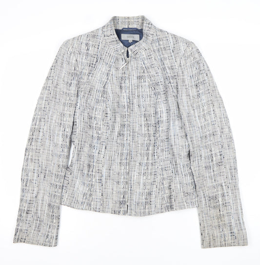 Marks and Spencer Women Grey Bouclé Blazer Jacket Size 10