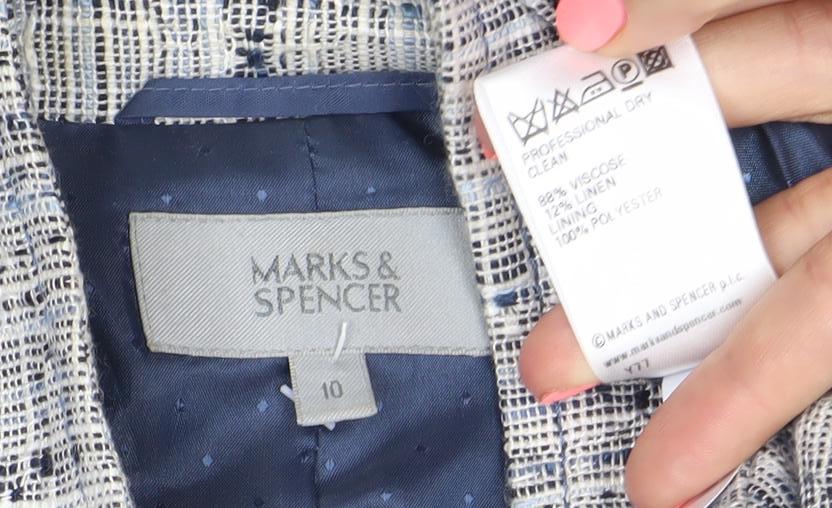 Marks and Spencer Women Grey Bouclé Blazer Jacket Size 10