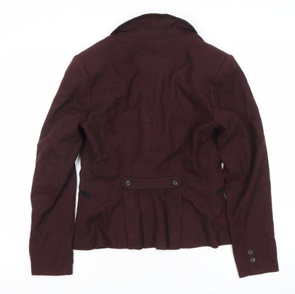 H&M Womens Red Slim Fit Blazer Jacket Size 10 Workwear Business