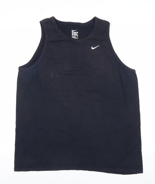 Nike Men's Black XL Sleeveless Crew Neck Athletic Fit Cotton Tee