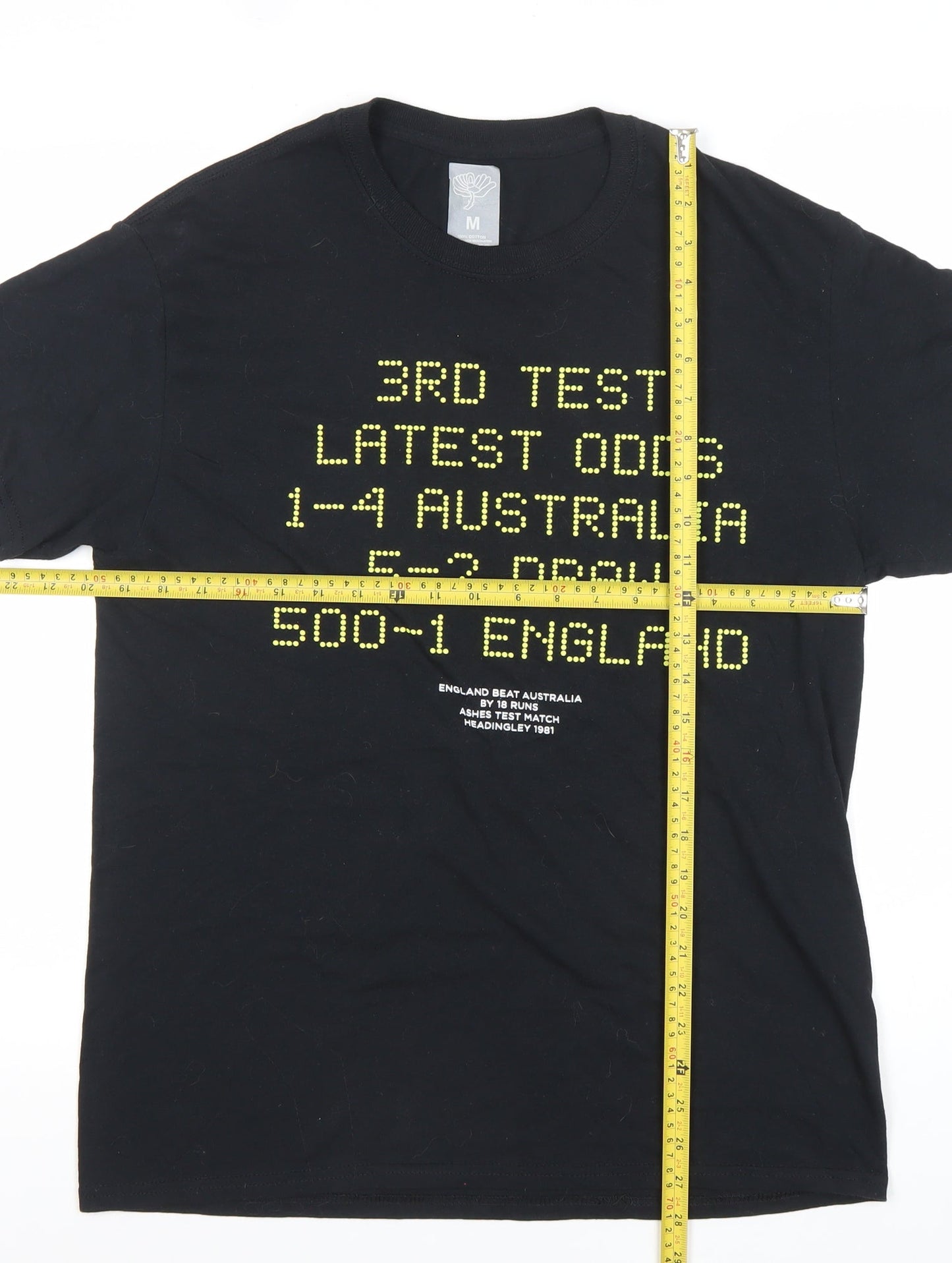 Men’s Black Sports Graphic T-Shirt Cotton Regular Fit M