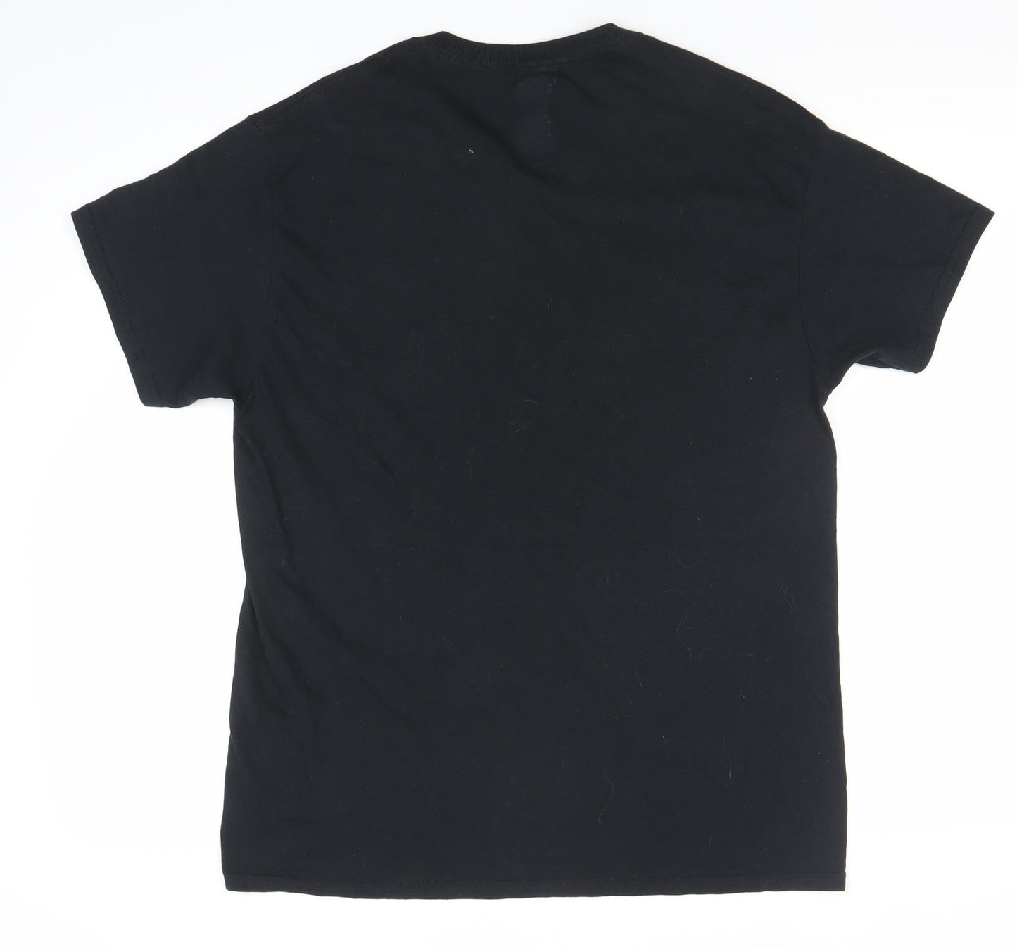 Men’s Black Sports Graphic T-Shirt Cotton Regular Fit M