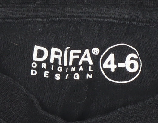Drifa Boys Black Puffin Graphic T-Shirt 4-6 Years Short Sleeve Cotton