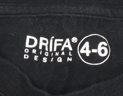 Drifa Boys Black Puffin Graphic T-Shirt 4-6 Years Short Sleeve Cotton