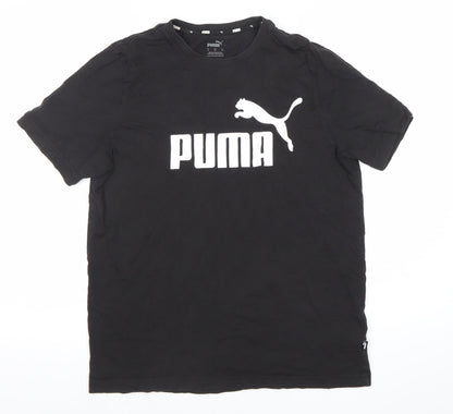 Puma Men's Black Medium Crew Neck Short Sleeve Logo T-Shirt
