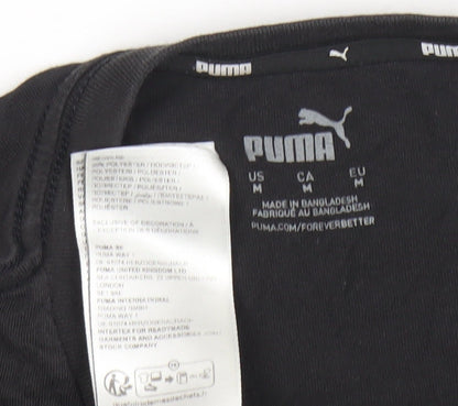 Puma Men's Black Medium Crew Neck Short Sleeve Logo T-Shirt